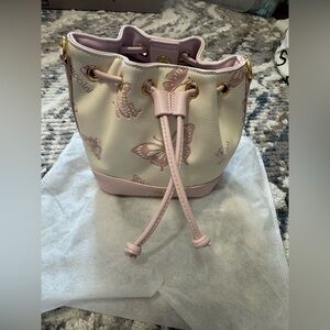 Elegant Pink and Cream Mini Bucket Bag